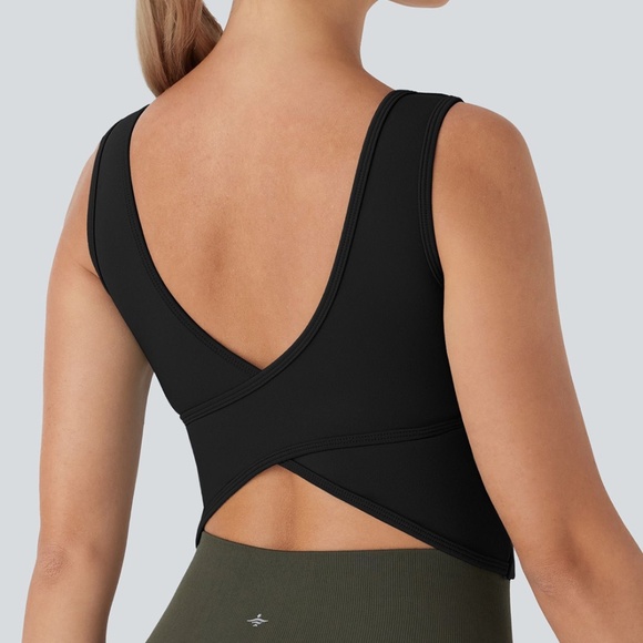 Halara U Neck Crossover Dance Tank Top D-F Cups - Picture 3 of 3